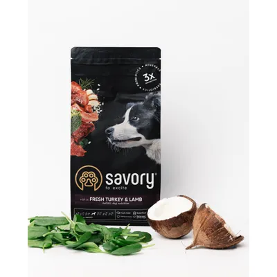 Savory Trockenfutter für mittelgroße Hunde mit Pute & Lamm Savory Trockenfutter für mittelgroße Hunde mit Pute & Lamm