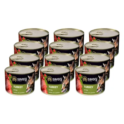 Savory Nassfutter für Kitten mit Pute