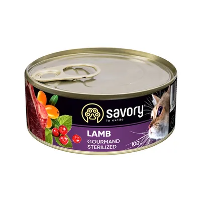 Savory Nassfutter für sterilisierte Katzen mit Lamm Savory Nassfutter für sterilisierte Katzen mit Lamm