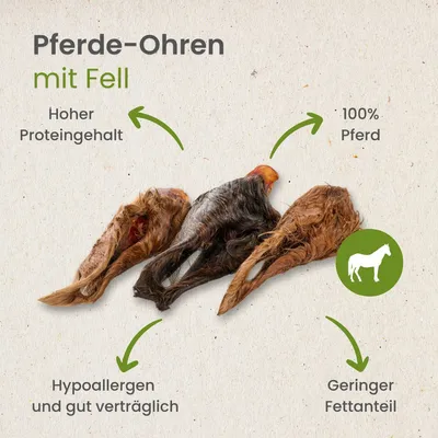 Kauartikel.com Pferde-Ohren mit Fell - Stückware