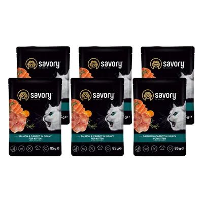 Savory Nassfutter für Kitten mit Lachs & Karotte Savory Nassfutter für Kitten mit Lachs & Karotte