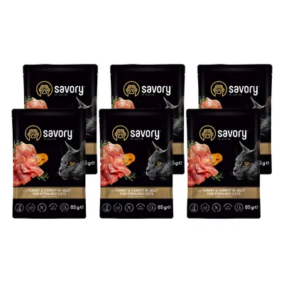 Savory Nassfutter für sterilisierte Katzen mit Pute & Karotte Savory Nassfutter für sterilisierte Katzen mit Pute & Karotte