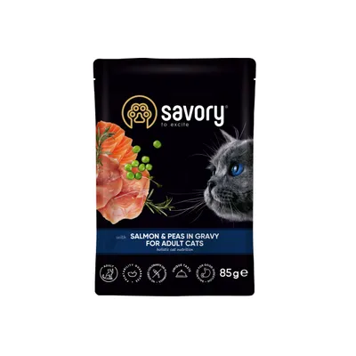Savory Nassfutter für Katzen mit Lachs & Erbsen Savory Nassfutter für Katzen mit Lachs & Erbsen