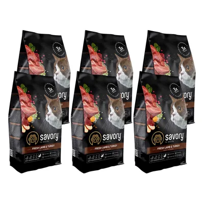Savory Trockenfutter für sensible Katzen mit Lamm & Pute Savory Trockenfutter für sensible Katzen mit Lamm & Pute