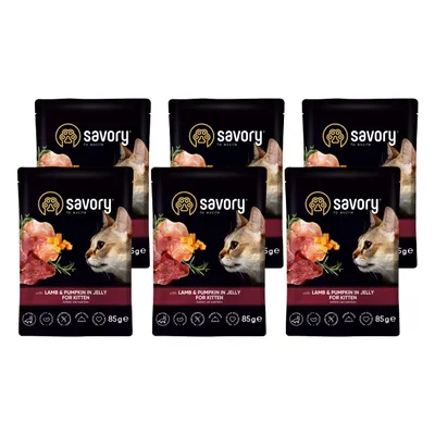 Savory Nassfutter für Kitten mit Lamm & Kürbis Savory Nassfutter für Kitten mit Lamm & Kürbis