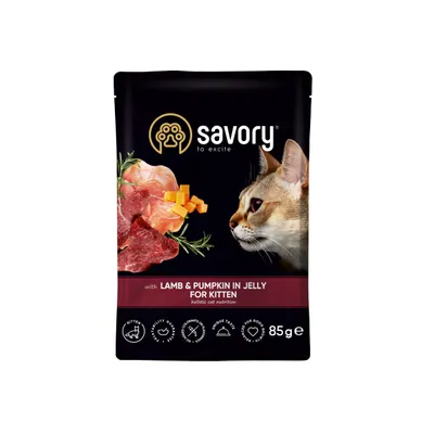 Savory Nassfutter für Kitten mit Lamm & Kürbis Savory Nassfutter für Kitten mit Lamm & Kürbis