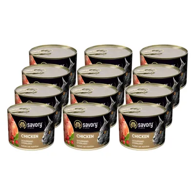Savory Nassfutter für sterilisierte Katzen mit Huhn