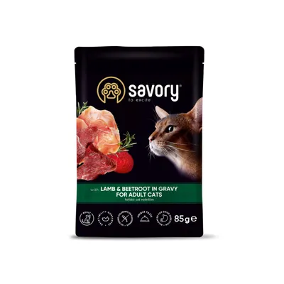 Savory Nassfutter für Katzen mit Lamm & Roter Bete Savory Nassfutter für Katzen mit Lamm & Roter Bete