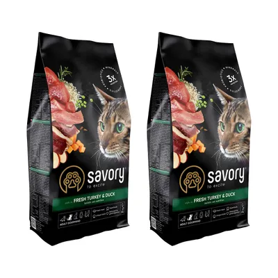 Savory Trockenfutter für Katzen mit Pute & Ente