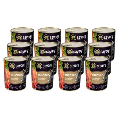 Savory Nassfutter für sterilisierte Katzen mit Huhn