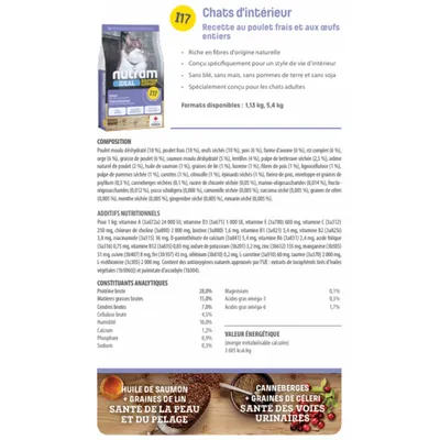 Nutram Ideal I17 Croquettes Indoor pour chat d'intérieur