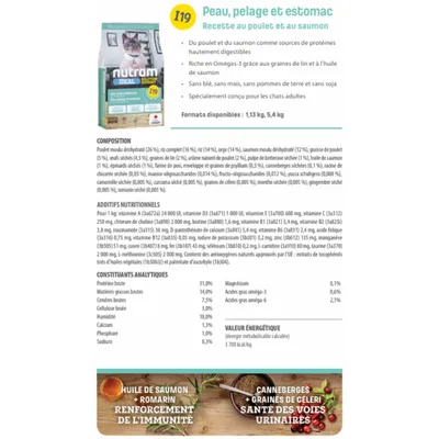 Nutram Ideal I19 Croquettes Skin Control pour chat