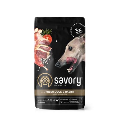 Savory Trockenfutter für Hunde mit Ente & Kaninchen