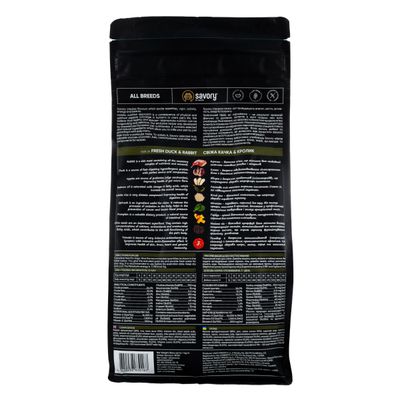 Savory Trockenfutter für Hunde mit Ente & Kaninchen