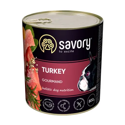 Savory Nassfutter für Hunde mit Pute