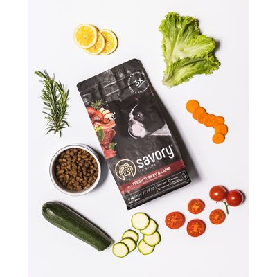 Savory Trockenfutter für kleine Hunde mit Pute & Lamm