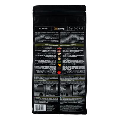 Savory Trockenfutter für Hunde mit Ente & Kaninchen