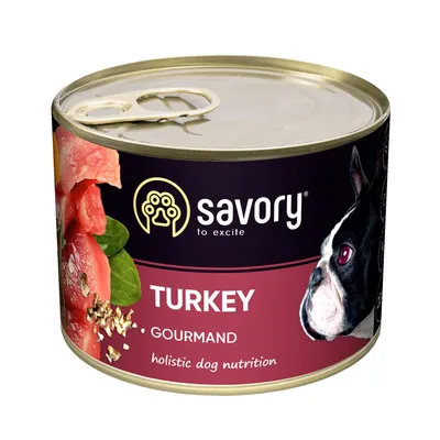 Savory Nassfutter für Hunde mit Pute