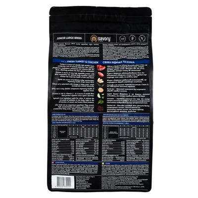 Savory Trockenfutter für Welpen großer Rassen mit Pute & Huhn