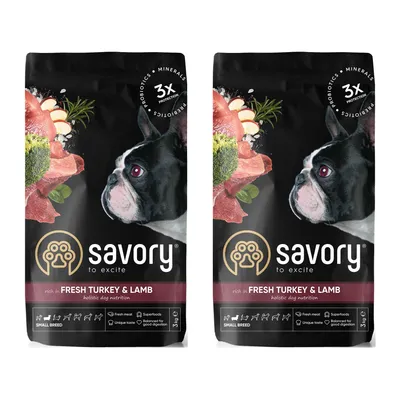 Savory Trockenfutter für kleine Hunde mit Pute & Lamm