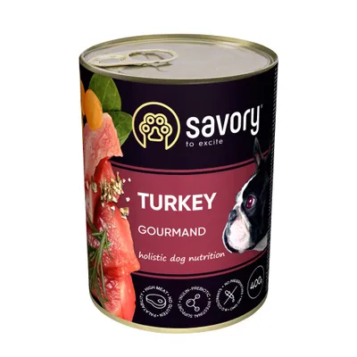 Savory Nassfutter für Hunde mit Pute
