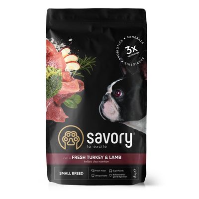 Savory Trockenfutter für kleine Hunde mit Pute & Lamm