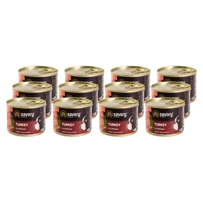 Savory Nassfutter für Hunde mit Pute