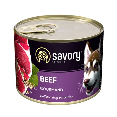 Savory Nassfutter für Hunde mit Rind Savory Nassfutter für Hunde mit Rind