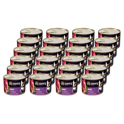 Savory Nassfutter für Hunde mit Rind