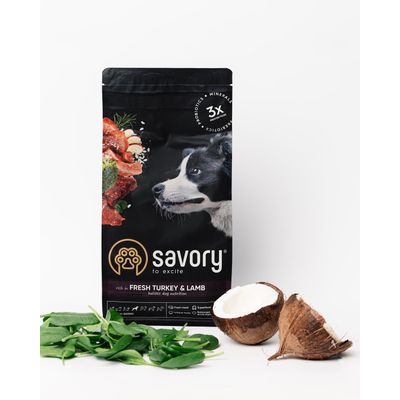 Savory Trockenfutter für mittelgroße Hunde mit Pute & Lamm