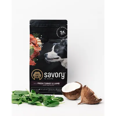 Savory Trockenfutter für mittelgroße Hunde mit Pute & Lamm