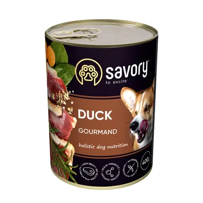 Savory Nassfutter für Hunde mit Ente