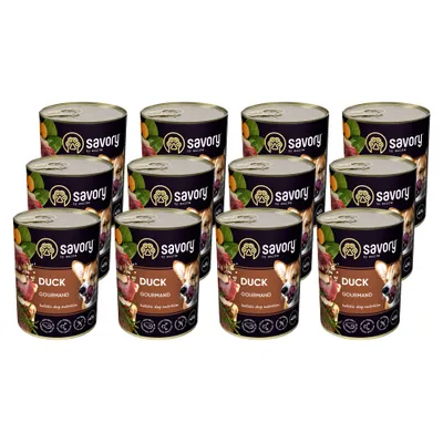 Savory Nassfutter für Hunde mit Ente