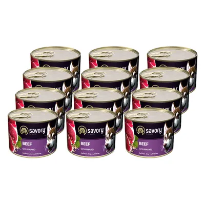 Savory Nassfutter für Hunde mit Rind