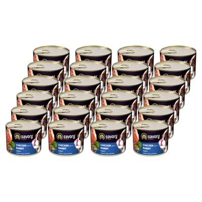 Savory Nassfutter für Welpen mit Kaninchen