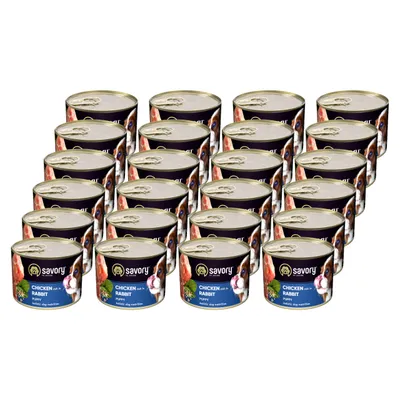 Savory Nassfutter für Welpen mit Kaninchen