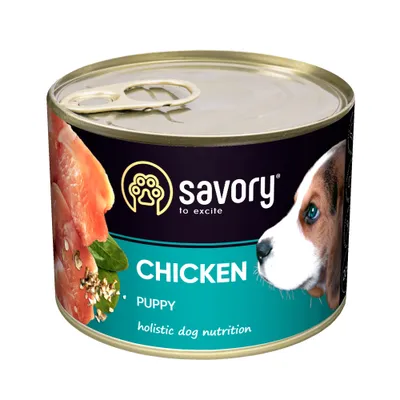 Savory Nassfutter für Welpen mit Huhn