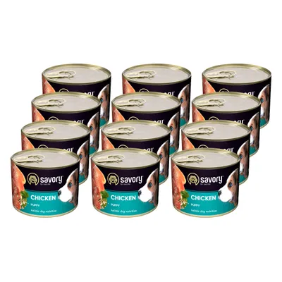 Savory Nassfutter für Welpen mit Huhn