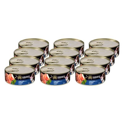 Savory Nassfutter für Welpen mit Kaninchen