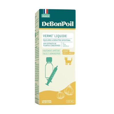 DE BON POIL - Vermi' Liquide DEBONPOIL - Complément Intestinal   Chat
