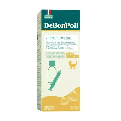 DE BON POIL - Vermi' Liquide DEBONPOIL - Complément Intestinal Chat DE BON POIL - Vermi' Liquide DEBONPOIL - Complément Intestinal Chat