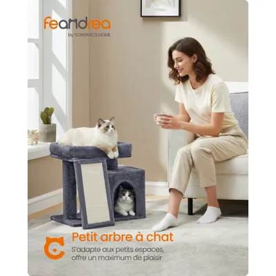 FEANDREA - Arbre à chat - Planche à griffer, 2 couchages