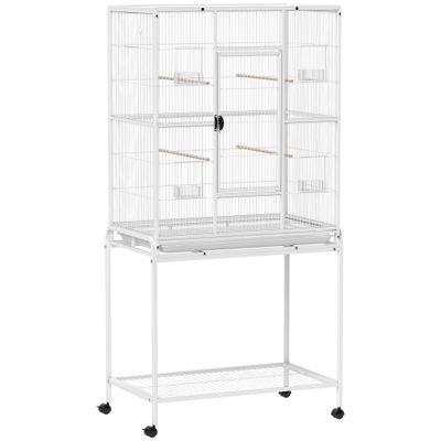 PawHut - Cage oiseaux portable 4 mangeoires