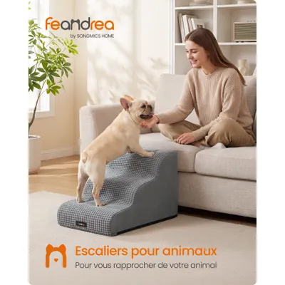 FEANDREA Escalier Chien 3 Marches Mousse Antidérapant