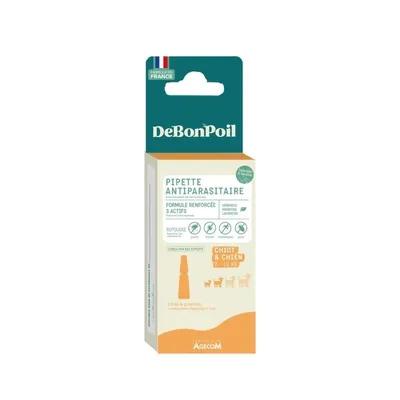 DE BON POIL - Pipettes Antiparasitaires Chiot et Chien 2 à 10 kg DEBONPOIL DE BON POIL - Pipettes Antiparasitaires Chiot et Chien 2 à 10 kg DEBONPOIL