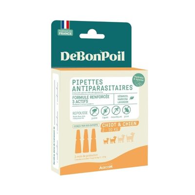 DE BON POIL - Pipettes Antiparasitaires Chiot et Chien 2 à 10 kg DEBONPOIL