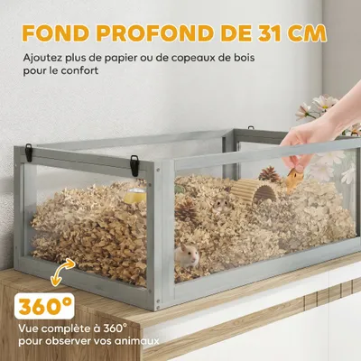 PawHut - Cage hamster 3 niveaux rampes roue bascule cabane H.76cm PawHut - Cage hamster 3 niveaux rampes roue bascule cabane H.76cm