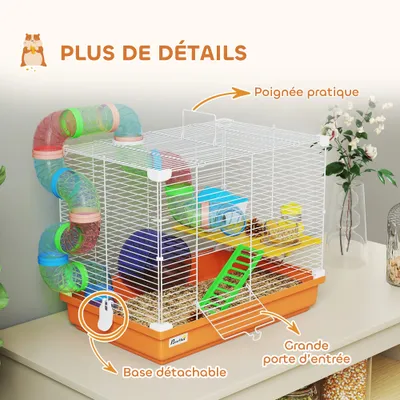 PawHut ? Cage hamster 2 niv tunnel biberon roue maisonnette échelles PawHut ? Cage hamster 2 niv tunnel biberon roue maisonnette échelles