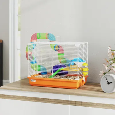 PawHut ? Cage hamster 2 niv tunnel biberon roue maisonnette échelles