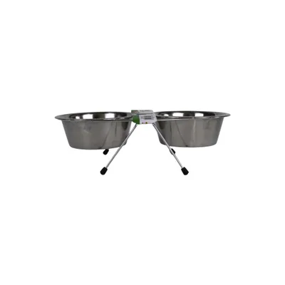 DOUBLE GAMELLE INOX - SUPPORT INOX POUR LE CONFORT DE VOTRE COMPAGNON DOUBLE GAMELLE INOX - SUPPORT INOX POUR LE CONFORT DE VOTRE COMPAGNON